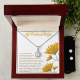 Jewelry 14k White Gold Finish / Luxury Box Eternal Hope Necklace and Cubic Zirconia Earring Set For My Wife