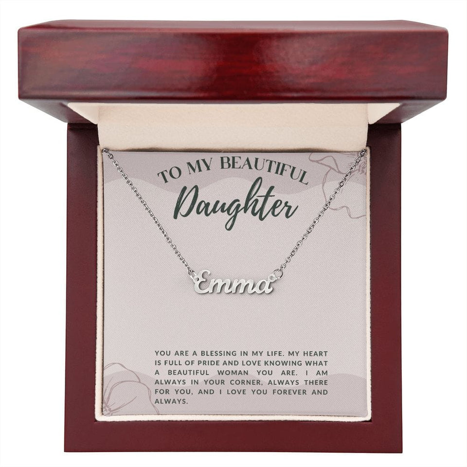 Jewelry Polished Stainless Steel / Luxury Box Personalized Name Necklace For My Beautiful Daughter