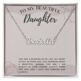 Jewelry Polished Stainless Steel / Standard Box Personalized Name Necklace For My Beautiful Daughter