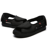 Lesvago widened adjustable Velcro casual cloth shoes fat wide deformed foot gauze foot thumb valgus deformation Fully Adjustable Easy-Wearing Orthopaedic Shoes