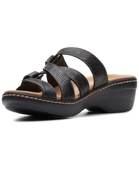 Slippers Women Leather Wedge Slide Sandals