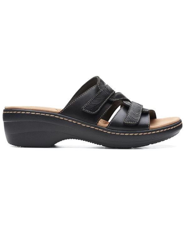Slippers Women Leather Wedge Slide Sandals