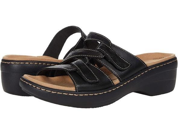 Slippers Women Leather Wedge Slide Sandals