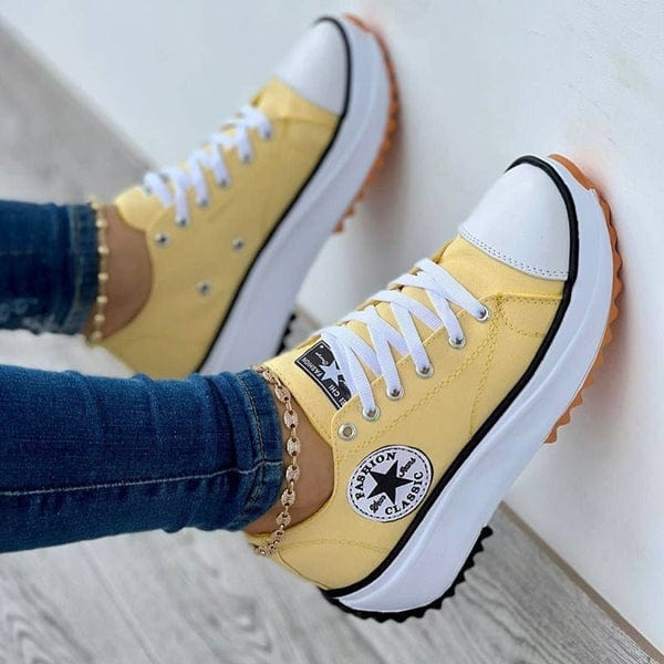 yellow / US 6/ EU 37/ UK 4 2022 Canvas Shoes Women Fashion Trainers