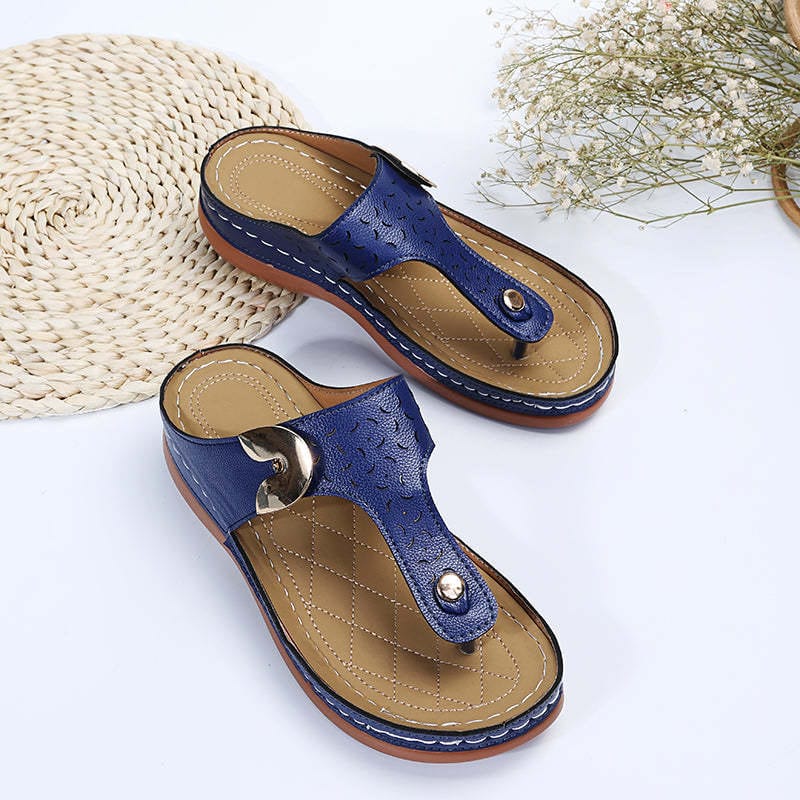 2022 Womens Pattern Wedge Sandals, Flip Flops with Arch Support