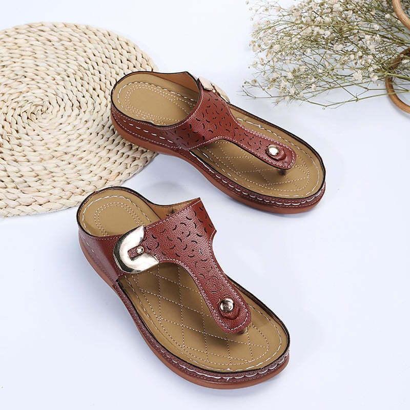 2022 Womens Pattern Wedge Sandals, Flip Flops with Arch Support