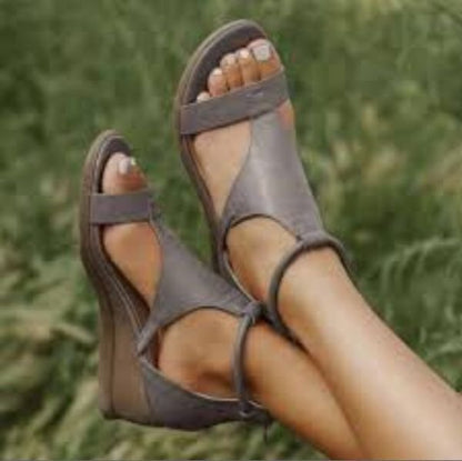 Sandals Foreign Trade Large Size Roman Style 2024 New Versatile Heightened Temperament Wedge Women's Shoes Open Toe Wholesale