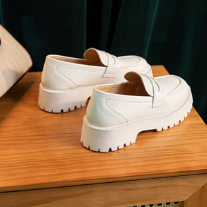 AIYUQI Spring Shoes Female British Style 2022 New Thick-soled College Style Casual Loafers Genuine Leather Fashion Shoes Girls