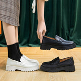 AIYUQI Spring Shoes Female British Style 2022 New Thick-soled College Style Casual Loafers Genuine Leather Fashion Shoes Girls