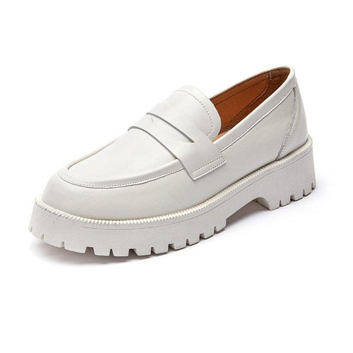 AIYUQI Spring Shoes Female British Style 2022 New Thick-soled College Style Casual Loafers Genuine Leather Fashion Shoes Girls