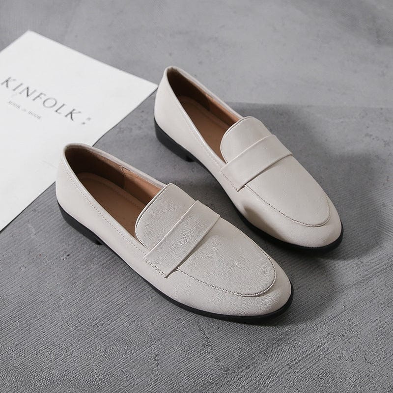 apricot / 41 Basic Designer Shoes Woman Big Size 44 Oxford Shoes for Women High Quality Leather Mocassins Flats Ladies Casual Shoes JJ24