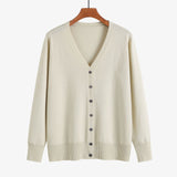 Apricot / L Women Sweater Coat Solid