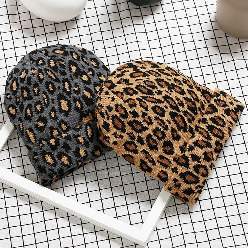 Beanies Leopard Print Slim and Fit Winter Beanie