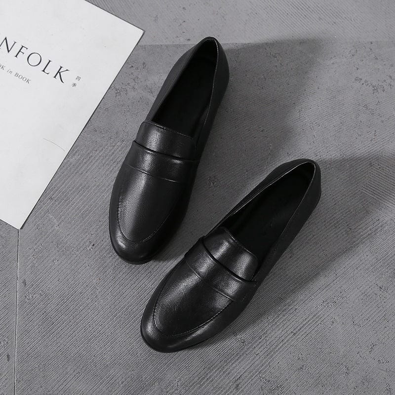black / 35 Basic Designer Shoes Woman Big Size 44 Oxford Shoes for Women High Quality Leather Mocassins Flats Ladies Casual Shoes JJ24