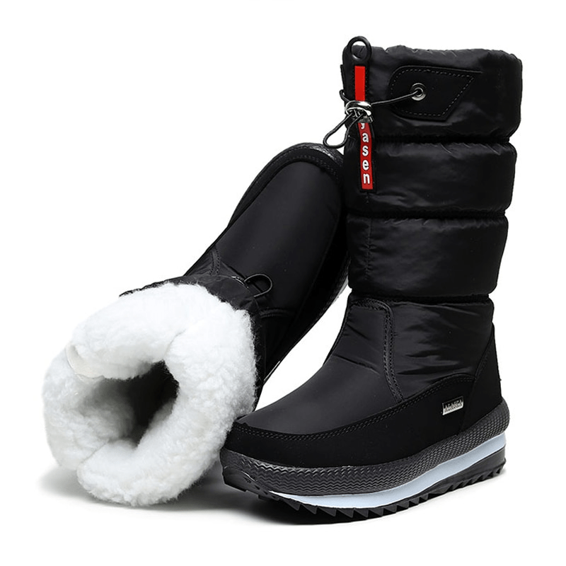 BLACK / 37 Snow boots High Resistance Winter Boot Lined with Thermal Synthetic Wool