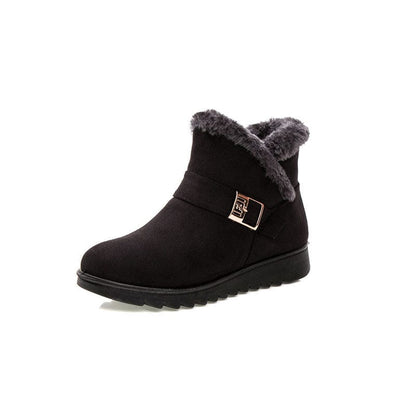 black / 39 Women's Winter Warm Fur Lining Ankle Boots