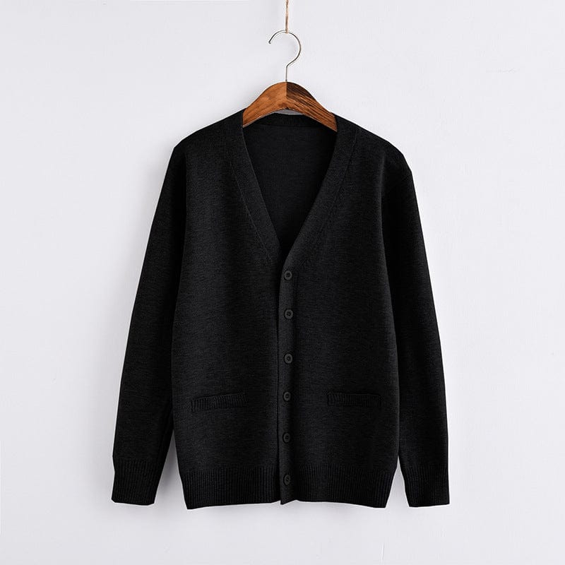 black / M V-neck simple sweater