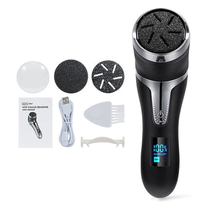 Black Rechargeable Electric Foot File Electric Pedicure Sander IPX7 Waterproof 2 Speeds Foot Callus Remover Feet Dead Skin Calluses