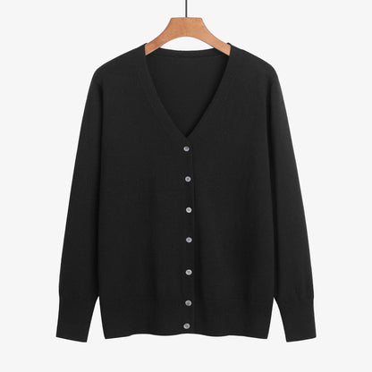 black / XXL Women Sweater Coat Solid