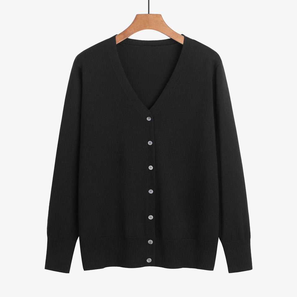 black / XXL Women Sweater Coat Solid