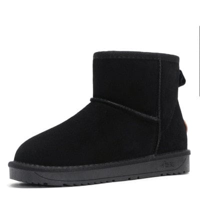 Boots 2 / Black Women Leather Snow Boots