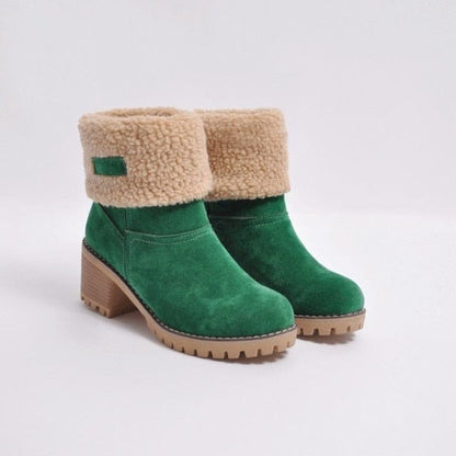 Boots 2 / Green Women Medium Heel Winter Boots
