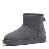 Boots 2 / Grey Women Leather Snow Boots