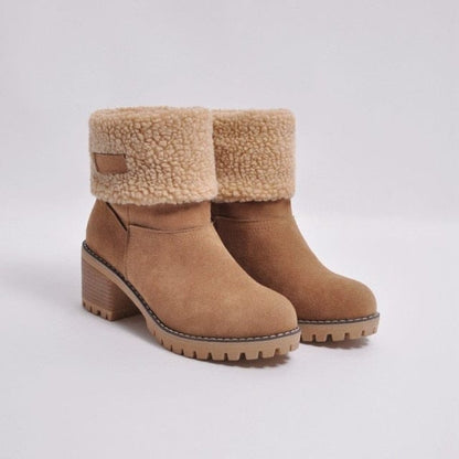 Boots 2 / Khaki Women Medium Heel Winter Boots
