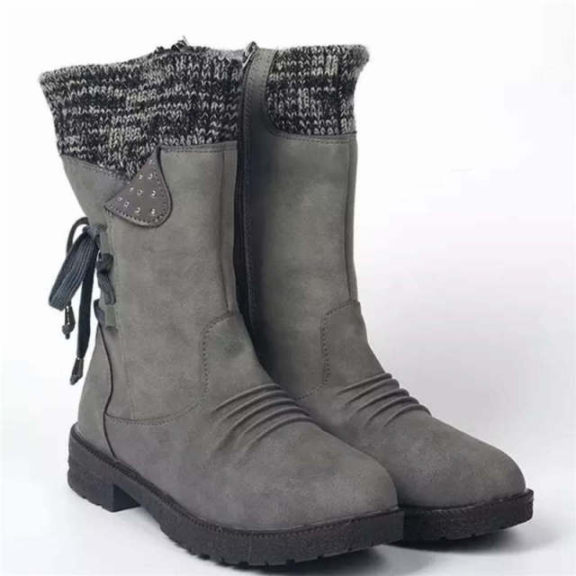 Boots Gray / 8.5 Women Winter Platform Wedges Boots