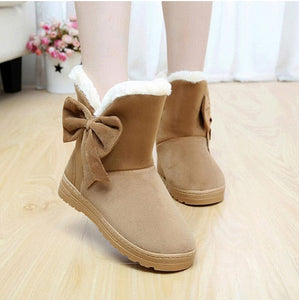 Boots Women Bowtie Winter Ankle Shoes