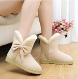 Boots Women Bowtie Winter Ankle Shoes