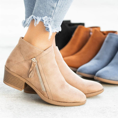 Boots Women Zipper Ankle Boots