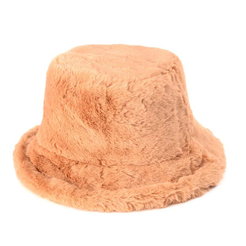 Caps and Hats Chocolate (w/o adjustment strap) Leopard Print Winter Plush Bucket Hats