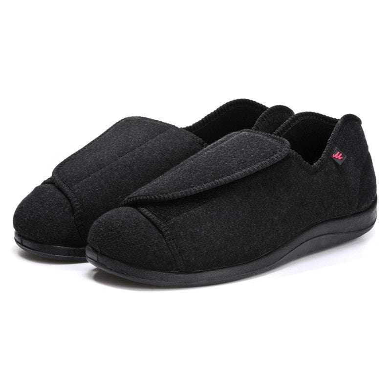 carbon black / 34 yards/inner length 220mm Zivago widened adjustable nursing shoes fat wide puffy gauze deformed thumb valgus comfortable flat shoes Wide Fit Adjustable Orthopaedic Shoes