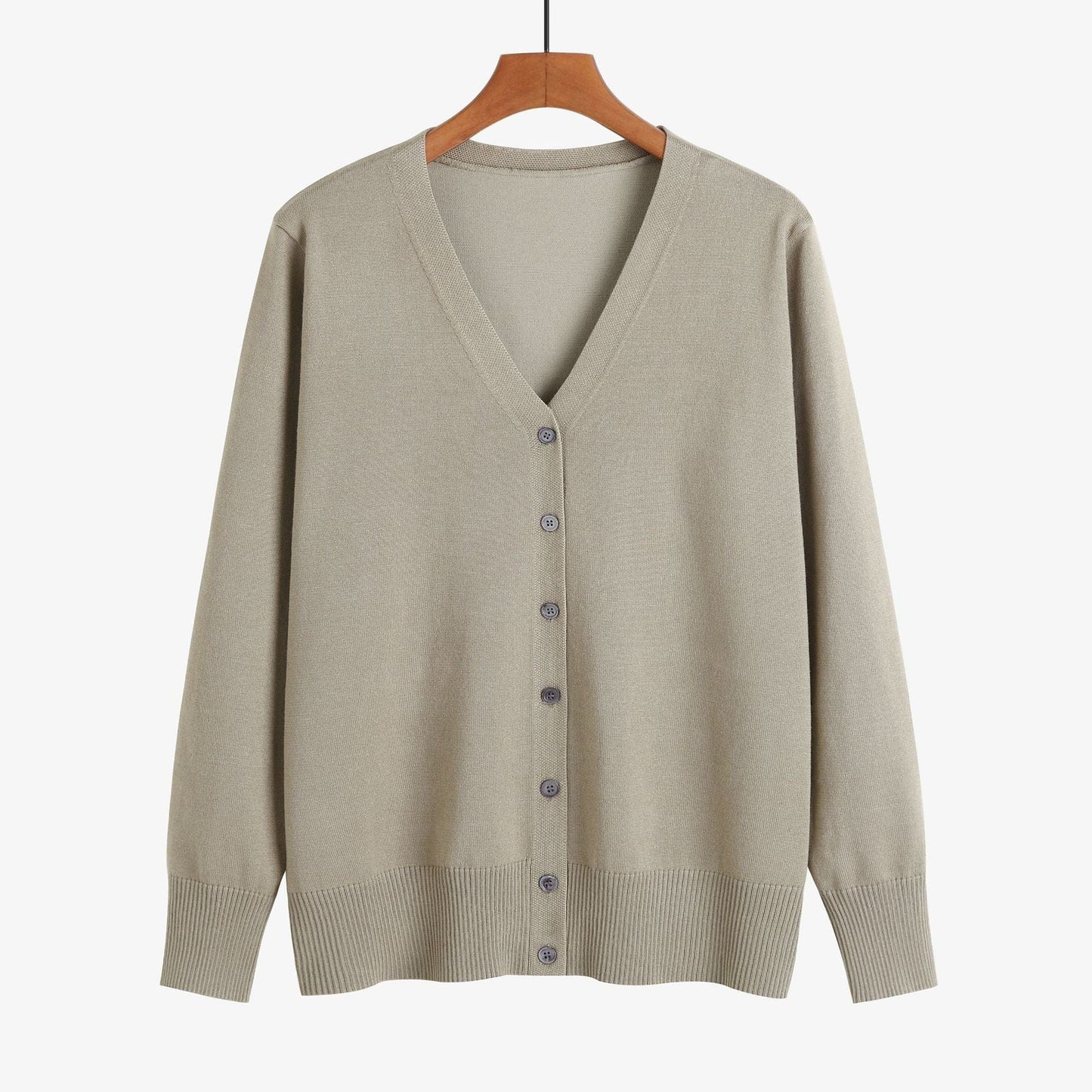 Champagne / L Women Sweater Coat Solid