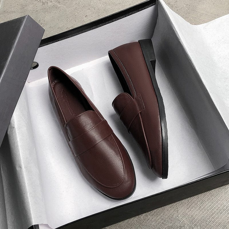 Dark brown / 36 Basic Designer Shoes Woman Big Size 44 Oxford Shoes for Women High Quality Leather Mocassins Flats Ladies Casual Shoes JJ24