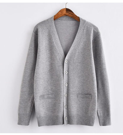 gray / XXL V-neck simple sweater