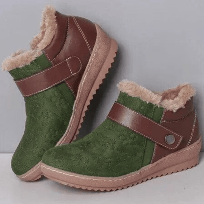 Green / 5-5.5 2021 Women's Low Heel Warm Fur Lining Ankle Boots