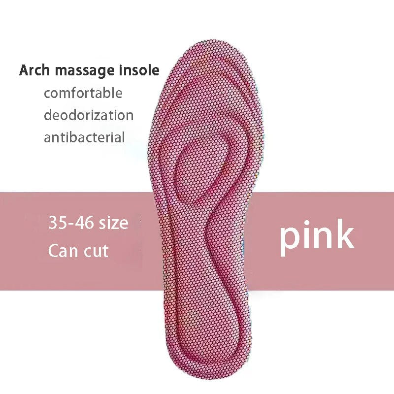 Insole pink / 43-44 Memory Foam Insoles for Men & Women With Nano Antibacterial Massage Sport