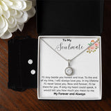 Jewelry 14k White Gold Finish / Standard Box Eternal Hope Necklace and Cubic Zirconia Earring Set For My Soulmate