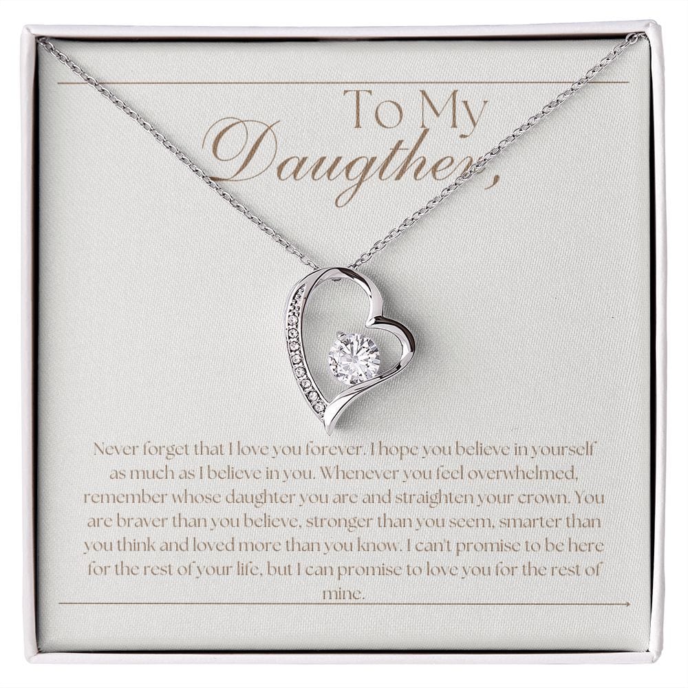 Jewelry 14k White Gold Finish / Standard Box Forever Love Necklace For My Daughter