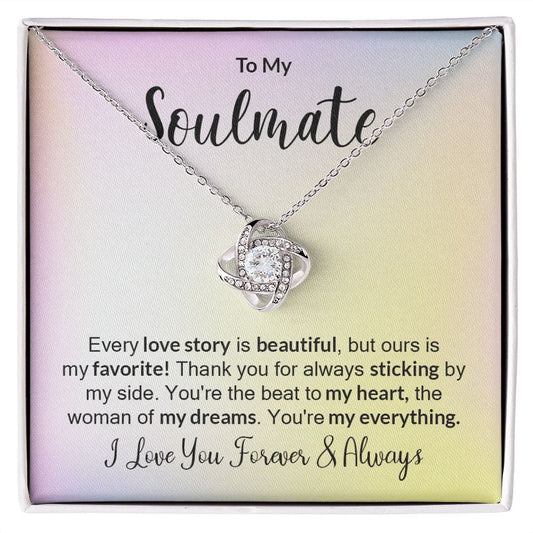 Jewelry 14K White Gold Finish / Standard Box The Love Knot Necklace For My Soulmate