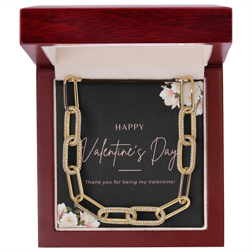 Jewelry 14K Yellow Gold Finish Forever Linked Necklace For My Valentine