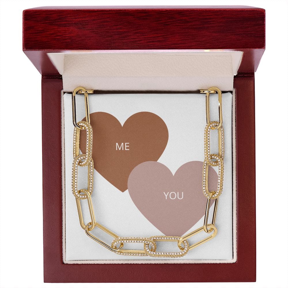Jewelry 14K Yellow Gold Finish Forever Linked Necklace ( ME & YOU)
