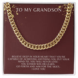 Jewelry 14K Yellow Gold Finish / Standard Box Cuban Link Chain For My Grandson - 1