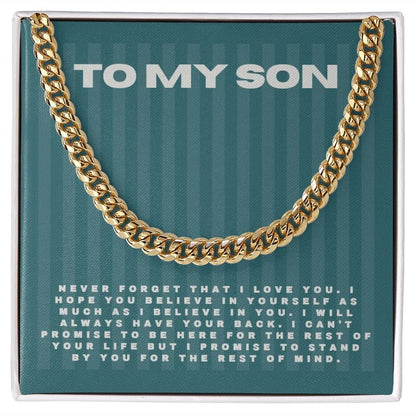 Jewelry 14K Yellow Gold Finish / Standard Box Cuban Link Chain For My Son