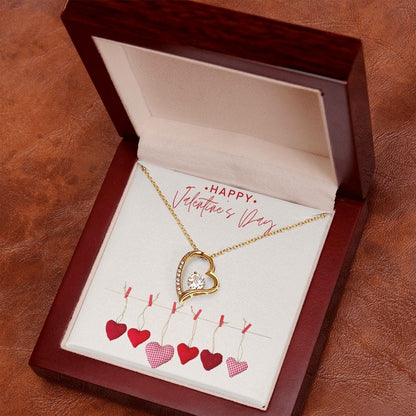 Jewelry 18k Yellow Gold Finish / Luxury Box Forever Love Necklace For My Valentine