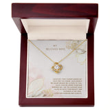 Jewelry 18K Yellow Gold Finish / Luxury Box Love Knot Necklace For My Beloved Wife