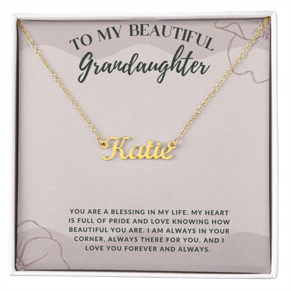 Jewelry 18k Yellow Gold Finish / Standard Box Custom Name Necklace For My Grandaughter