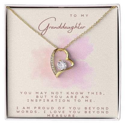 Jewelry 18k Yellow Gold Finish / Standard Box Forever Love Necklace For My Grand-Daughter